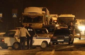 В Дагестане грузовик с танком перевернулся